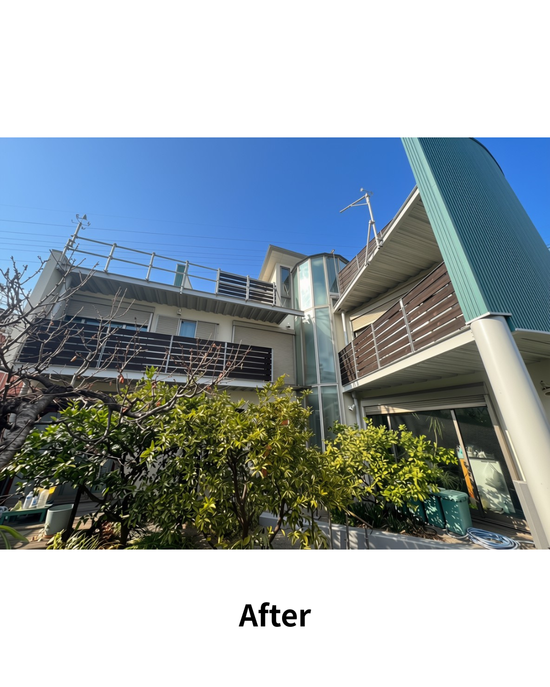曲面が美しくリブ付き波板の外壁がお洒落なデザインが魅力の戸建て✨