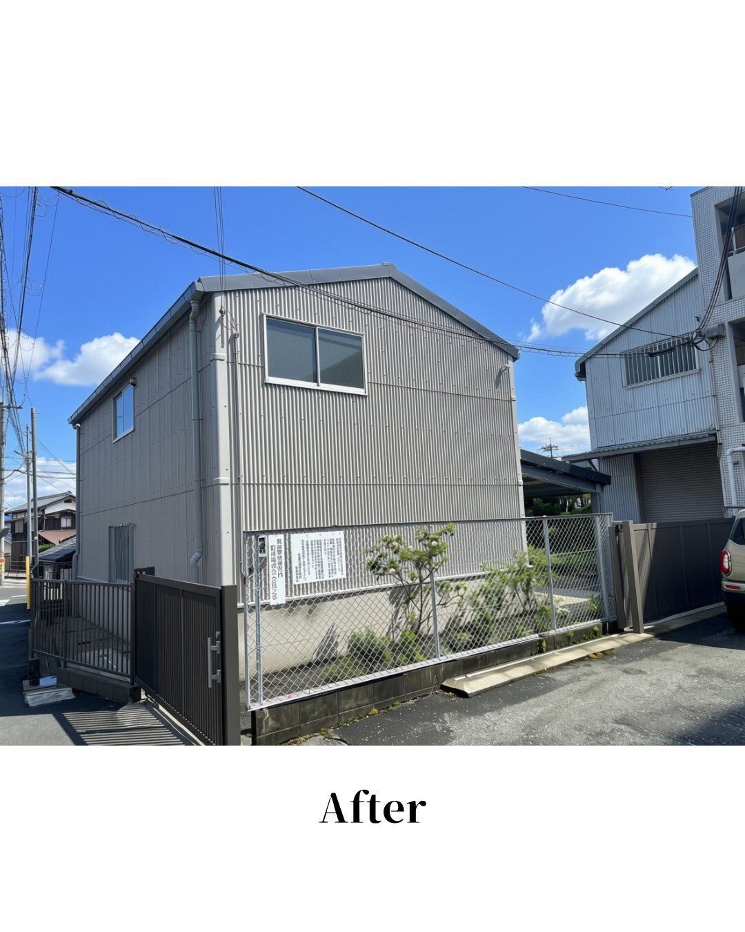 倉庫の外壁塗装で見違えるように変わりました